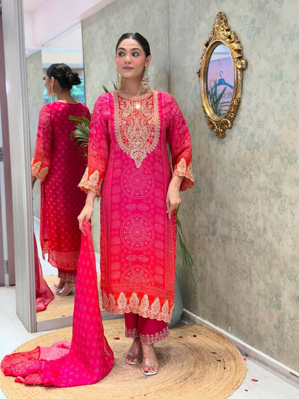 Kurta Set with Pant & Banarasi Dupatta